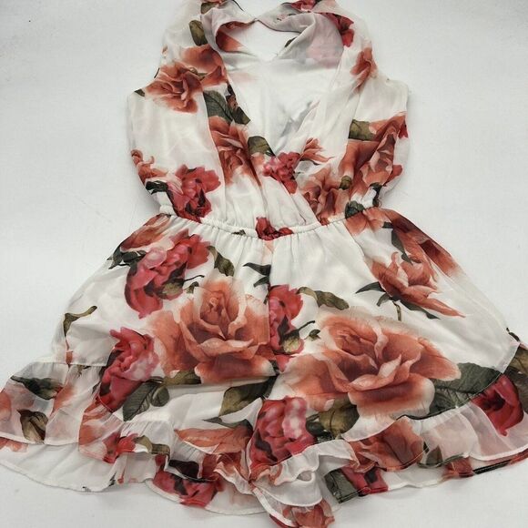 Show Me Your Mumu Riri Romper Small Romantic Rose Chiffon Floral Shorts Ruffle - Picture 1 of 4